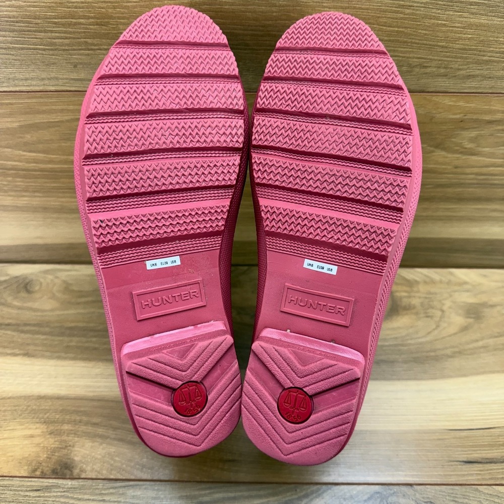 Hunter Chelsea Boots Pink Matte 8 EU 39 Waterproof Modern Minimalist Rain Casual - Picture 9 of 12